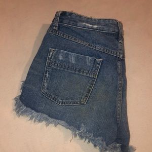 High rise jean shorts.